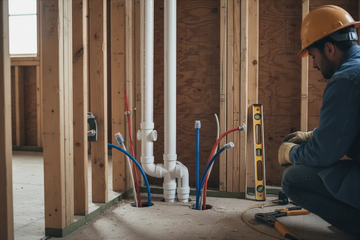 Drain and supply rough-in during Sump Pump Repair in Wewahitchka